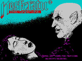Nosferatu the Vampyre title screen for ZX Spectrum